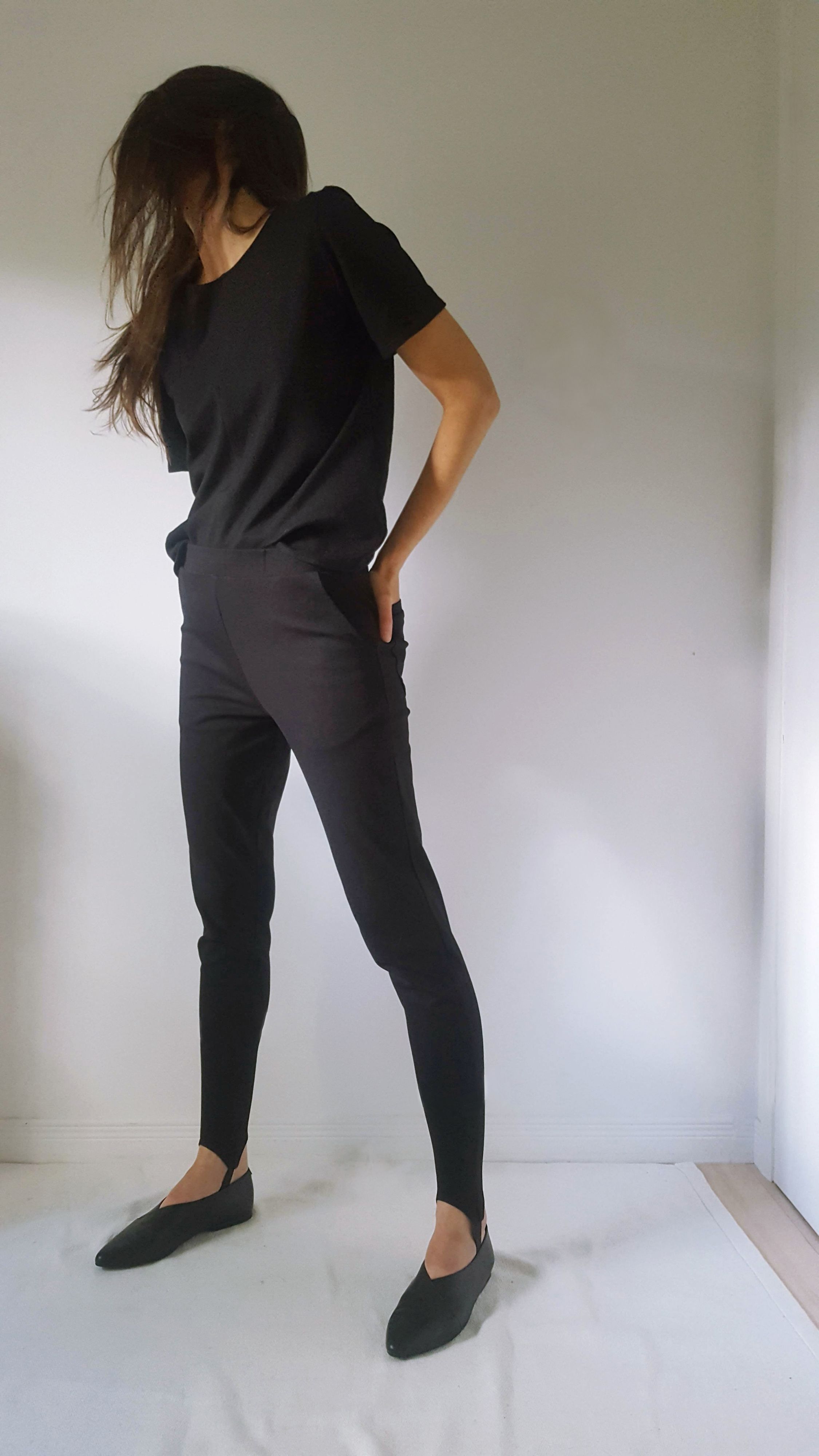 Xs-sm 90s Black High Waisted Ponte Stirrup Pants Petite Vintage Pintucked  Seam Stretchy Skinny Trousers -  Canada