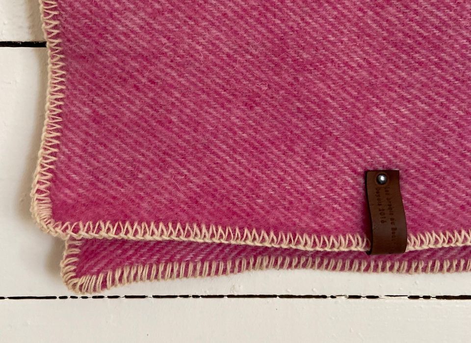 COUVERTURE PURE LAINE Woolmark vieux rose Primrose Bordier 220 X 240 vintage EUR 65,00 - FR