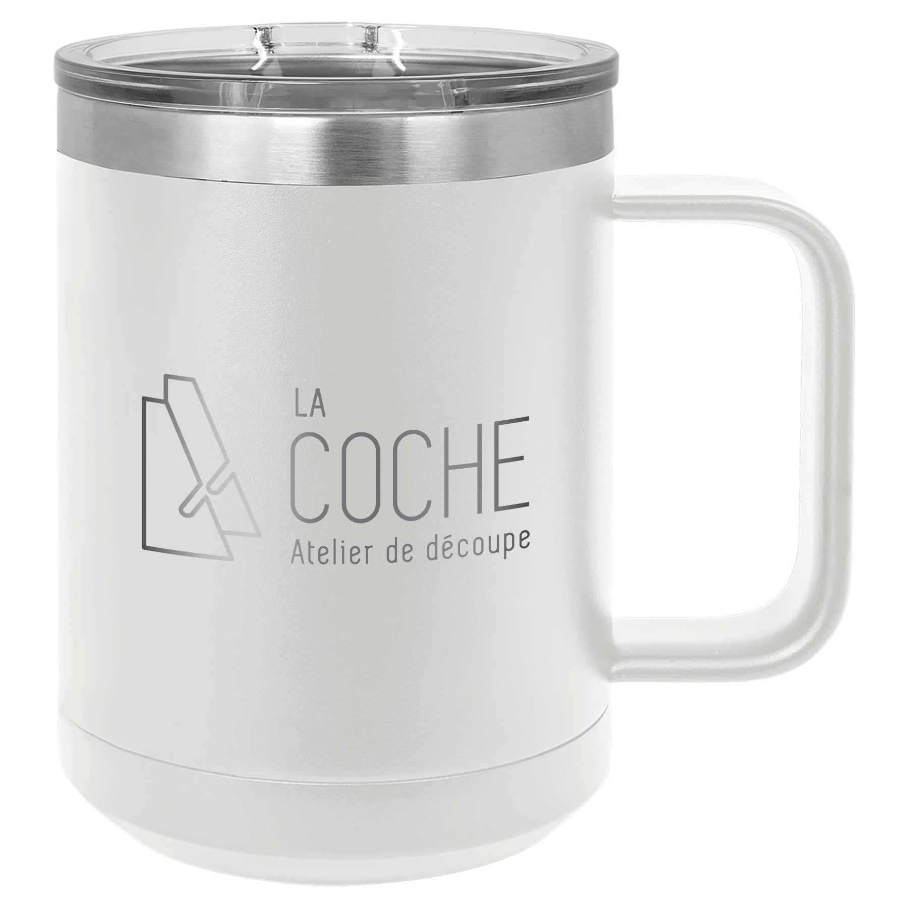 Tasse à café isotherme 12 oz/ 360ml Blanc - Brûlerie des Monts