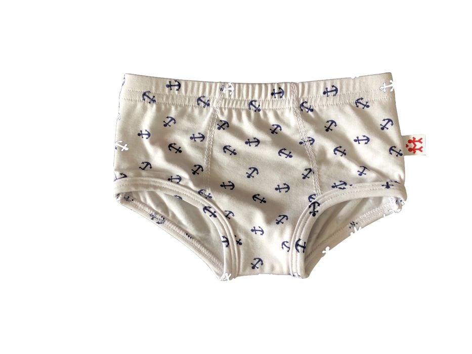 Boys' white panties with marine anchors