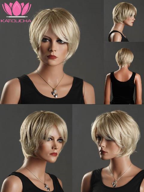 Blonde Short Straight Hair Full Wig 30 cm CODE 38981