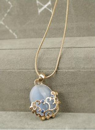 18K GP Opal Necklace (Style V0036)