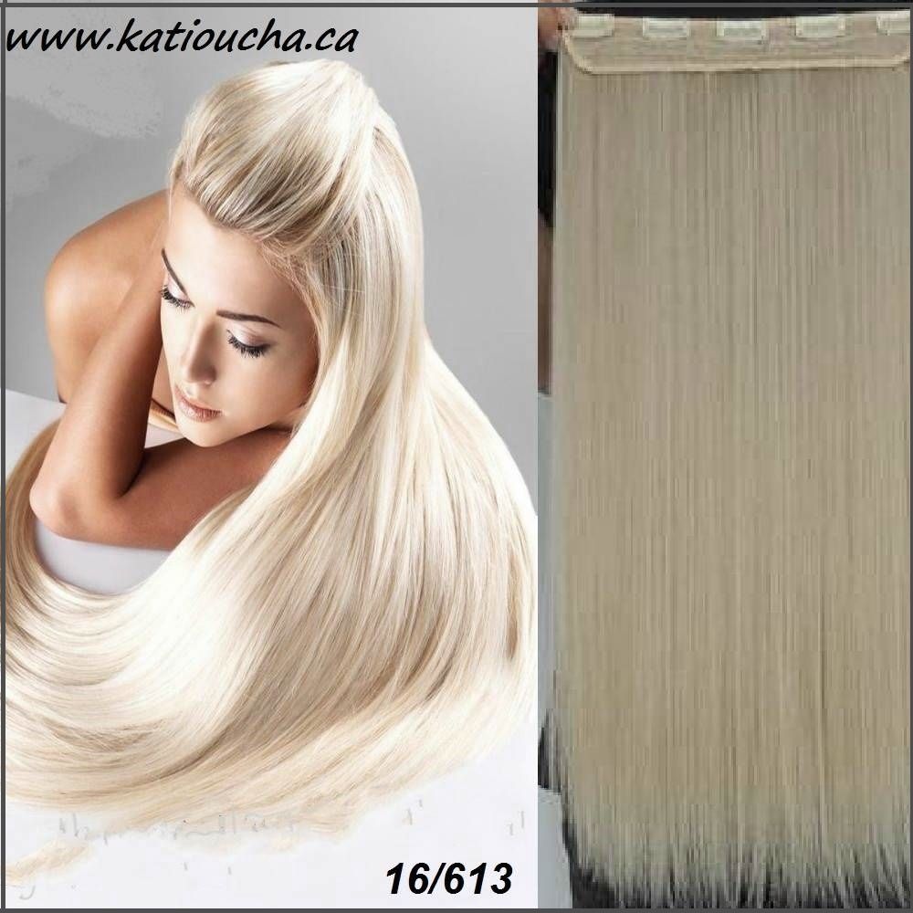 Pale Ash Blonde Seamless Clip In Hair Extensions