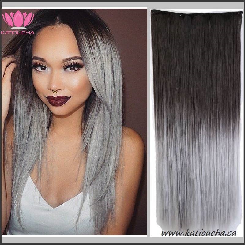 Grey ombre 2025 straight hair