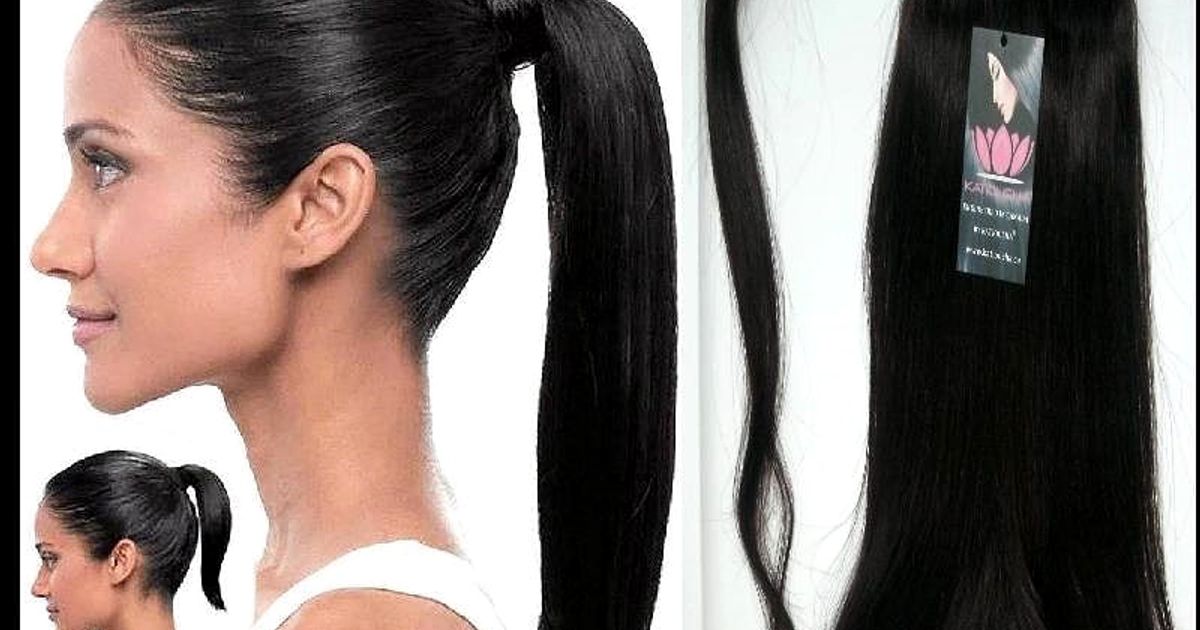 Postiches Queue de Cheval 100% CHEVEUX HUMAIN RÉMY VIERGE 8A FABRIQU