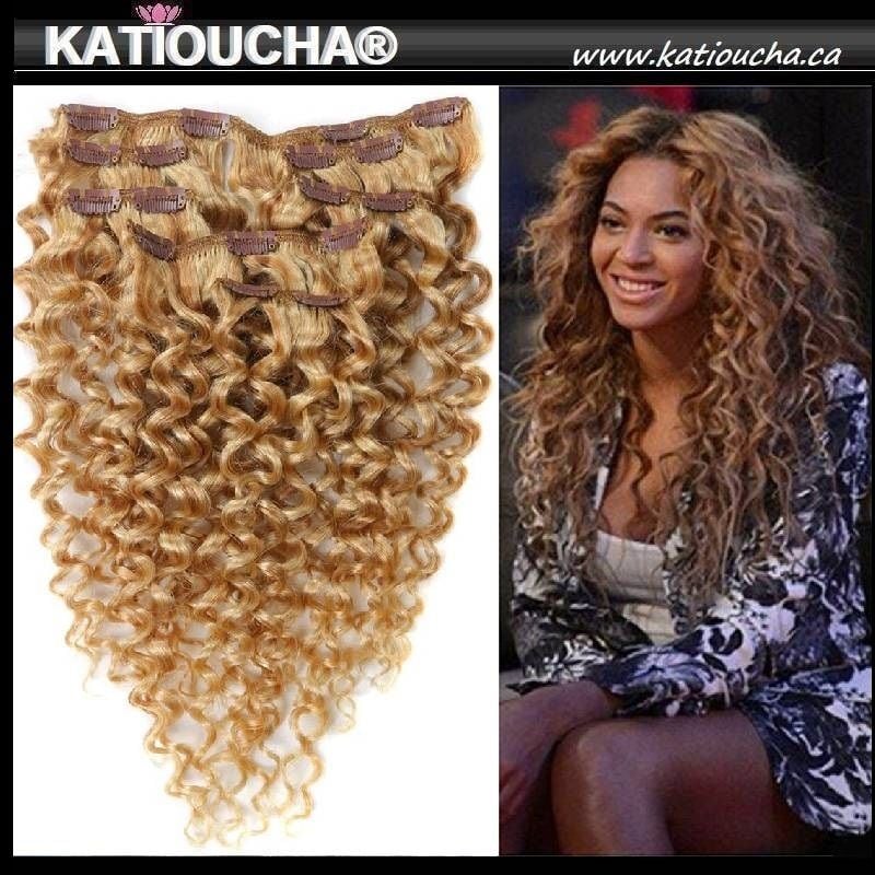 Clip In Hair Curly Max Volume 180g Extensions - Light Blonde 24 inch