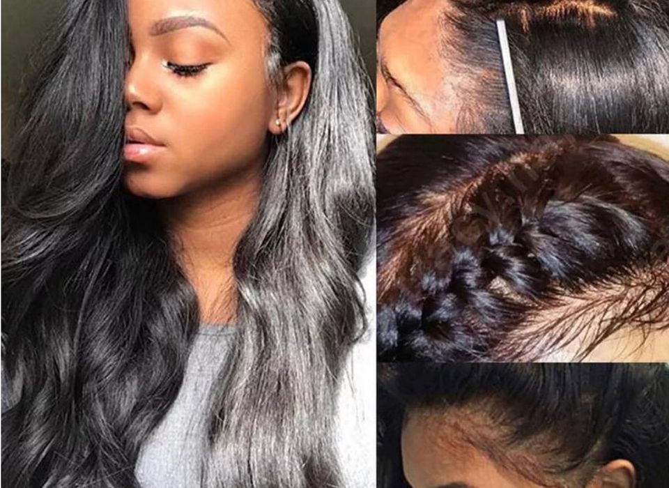 Brazilian Hair Half Blond Half Black Natural Wave Lace Front Wig