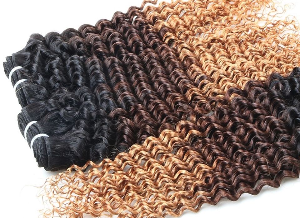 Ombre T1B/4/30 Deep Curly Human Braiding Hair – Ywigs