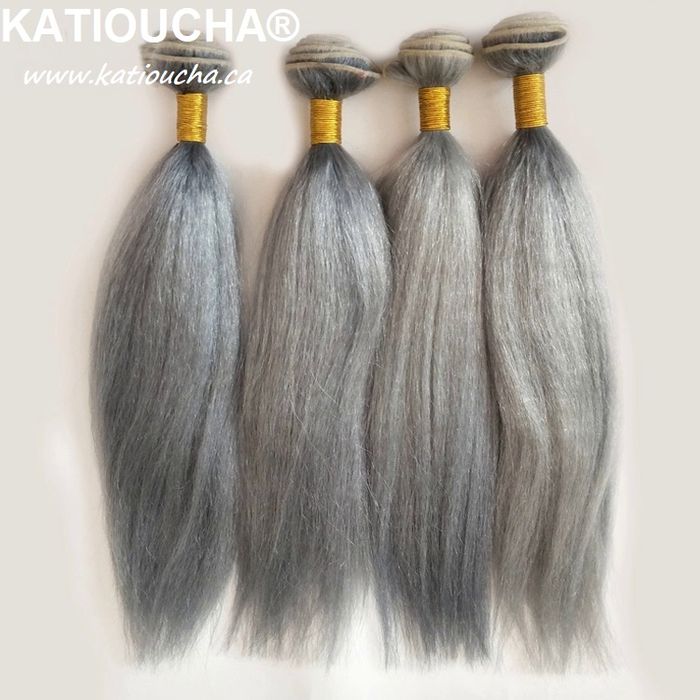 Yak hair Weft Bundle - Silver Grey - 22 '' (56 cm) - 1 pack 100g - ww