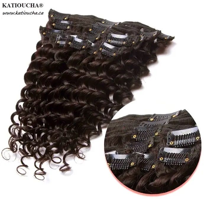 22'' CLIP IN Hair Volumater, CLIP IN Hair extension, 7 pcs Set , 120 & 220g  / 100% Remy Natural Perfect Hair / Water Wave / #1b, #4 & #30