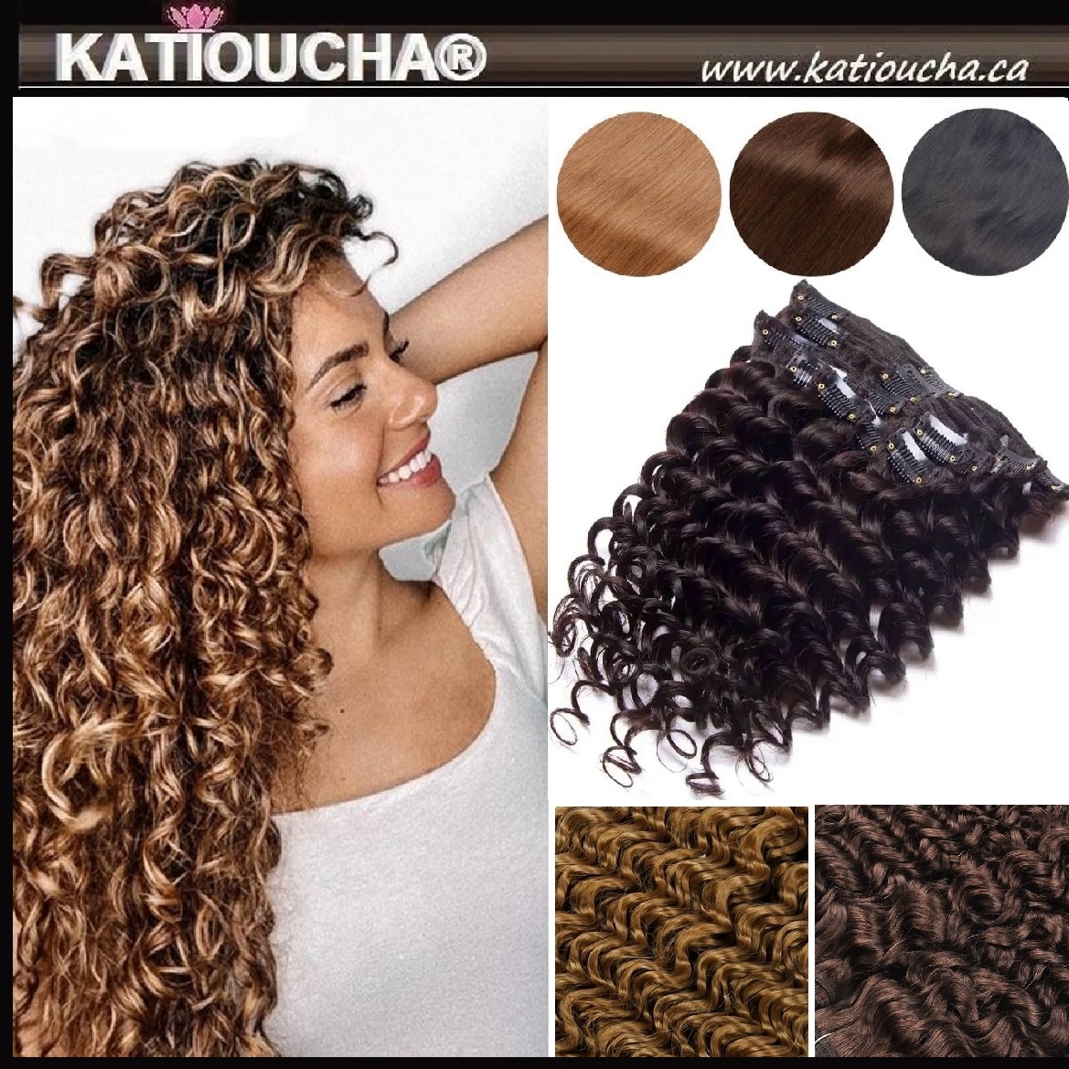 KATIOUCHA Natural Brazilian Hair Bundles Water Wave 10A Virgin