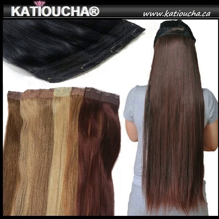 DOUBLE THICKNESS Quad Weft Clip in Hair Extensions Europeen Hair 26