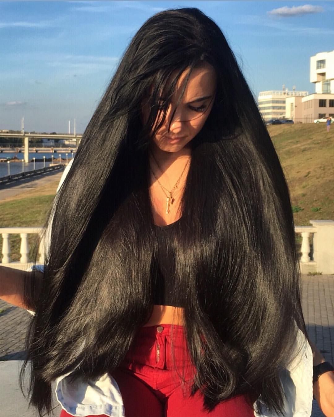 Extra Long Thick Clip Hair Extensions Perfect Silky Brazilian Remy Hair Deep Black Straight Perfect. MADE IN CANADA