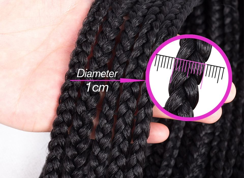  LONG MEDIUM BOX BRAID (1 Jet Black) - Freetress Crochet Bulk  Braiding Hair : Beauty & Personal Care