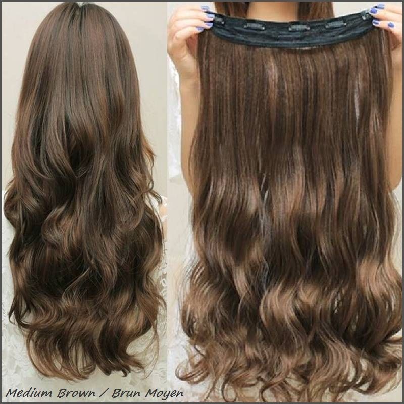 CLIP IN hair extension, Loose curl, Wavy curly hair, 60 cm, 24, JET