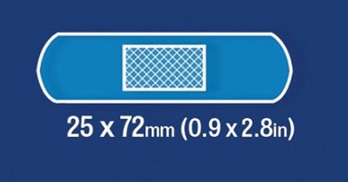 Metal Detectable Xray visible Bandages. Rectangular